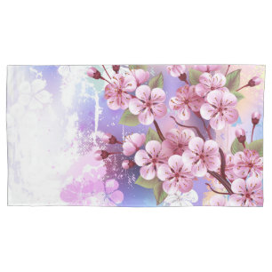 Housse D'oreillers Sakura rose sur la peinture Arrière - plan