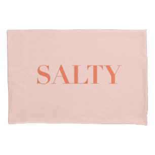 Housse D'oreillers SALTY Sarcastic Typographie Design en rouge orange