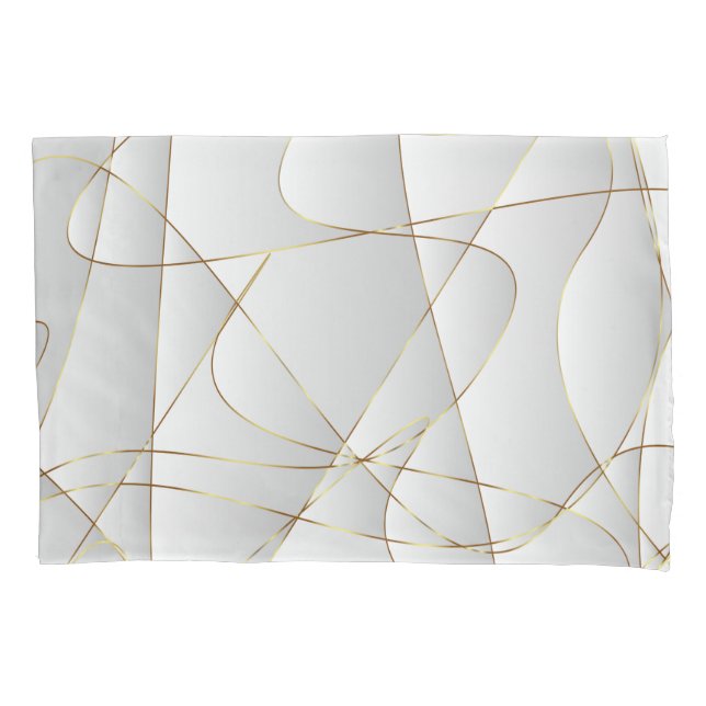 Housse D'oreillers Satin Avec Lignes Or (devant)