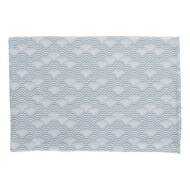 Housse D'oreillers Seigaiha Ocean Waves Japonais Motif bleu (devant)