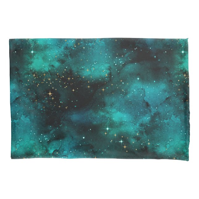 Housse D'oreillers Série Galaxy Turquoise 1  (devant)