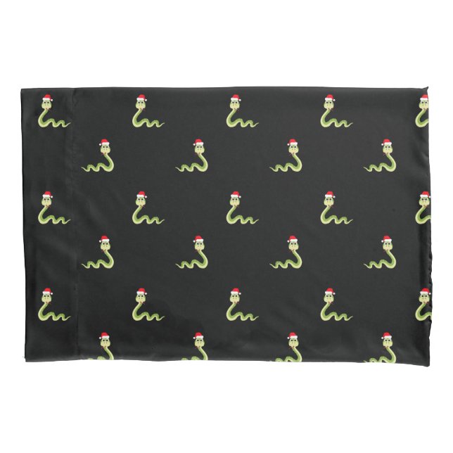 Housse D'oreillers Serpent funeste Casquette du Père Noël Joyeux Noël (devant)