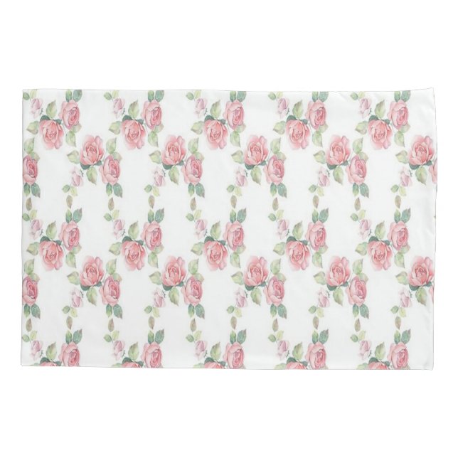 Housse D'oreillers Shabby Chic Rose Floral (Dos)