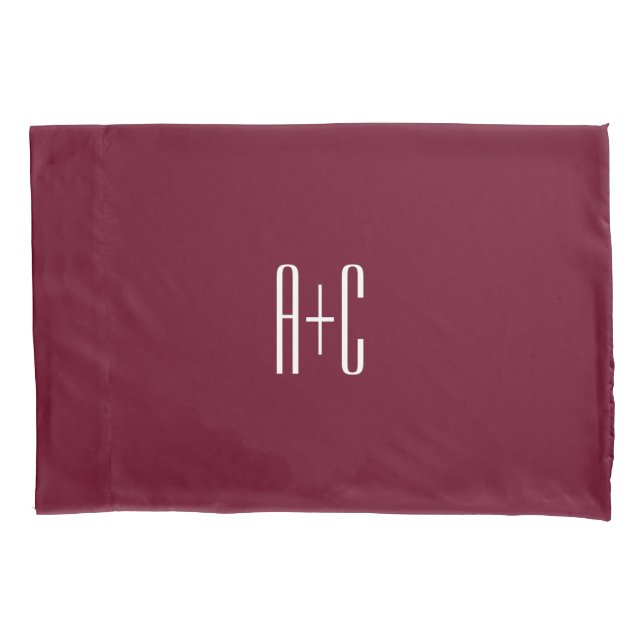 Housse D'oreillers Simple Couples | White & Burgundy (devant)