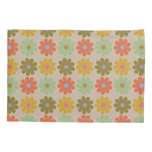 Housse D'oreillers Simple Pastel Vintage Flower Pattern (Dos)