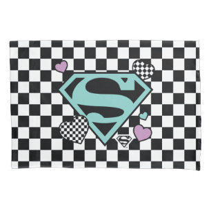 Housse D'oreillers Skater Girl Supergirl Coeurs S-Shield