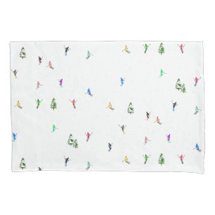 Housse D'oreillers Ski alpin d'hiver Ski Ski Ski Motif