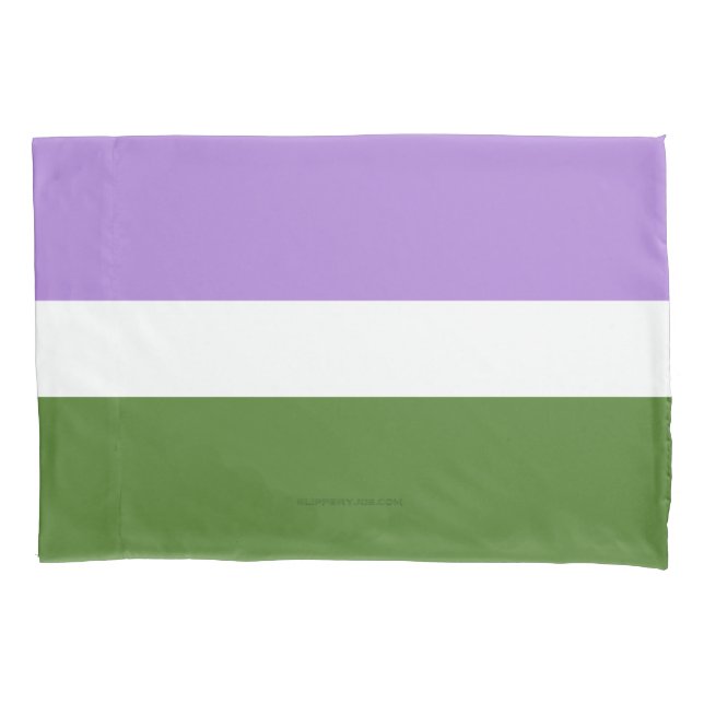 Housse D'oreillers SlipperyJoe's genderqueer orteils drapeau couleurs (devant)