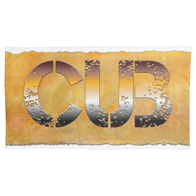 Housse D'oreillers SlipperyJoe's petit ours mot orange-brun pro (devant)