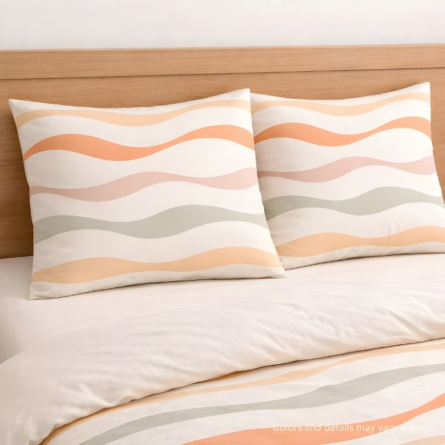 Housse D'oreillers Soft Boho Wave Stripe Pattern (Créateur téléchargé)