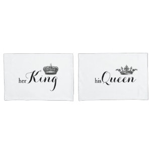 Housse D'oreillers "Son Roi, Sa Reine" Jeu De Pillowcase V2