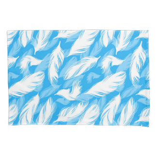 Housse D'oreillers Sophisticated Feather Design On A Bright Blue