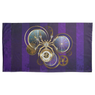 Housse D'oreillers Spider Steampunk sur Arrière - plan pourpre