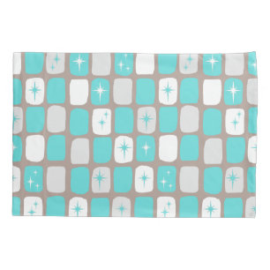 Housse D'oreillers Starburst Turquoise Rétro