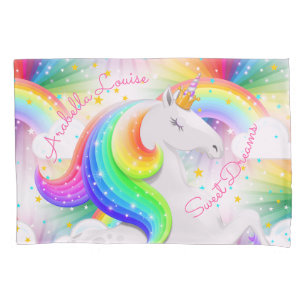 Housse D'oreillers Starburst Unicorn Princess Rainbow Sweet Dreams