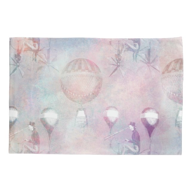 Housse D'oreillers Steampunk Hot Air | Vintage (Dos)