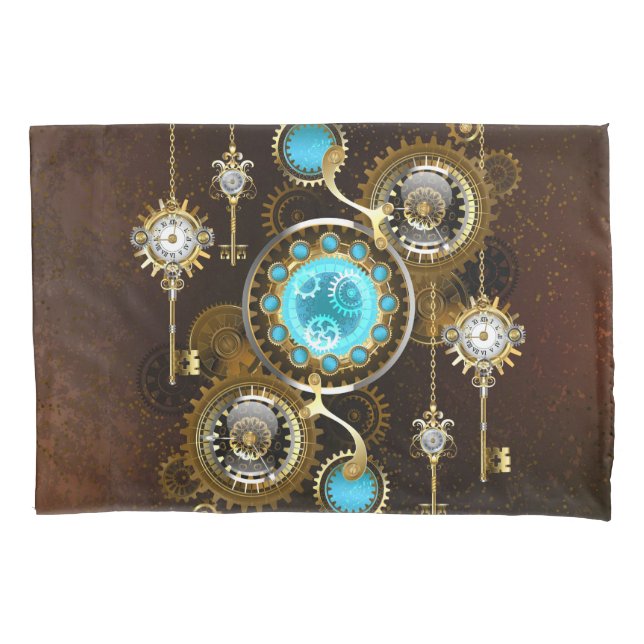 Housse D'oreillers Steampunk Rusty Background (devant-gauche)