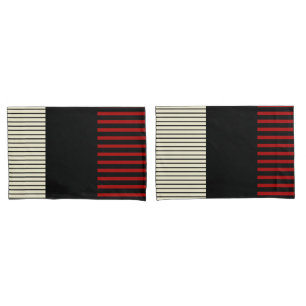 Housse D'oreillers Stripes Color Pop - Rouge & Crème