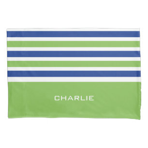 Housse D'oreillers Stripes Motif monogramme personnalisé pilotis