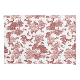 Housse D'oreillers Stylo Red French Toile Fox Rabbit en forêt
