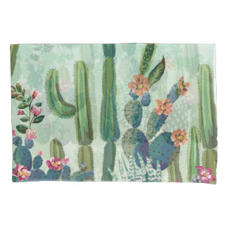 Housse D'oreillers Succulents mignons : Motif de cactus Vintage