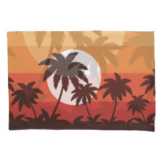 Housse D'oreillers Sunset Tropical Palm Beach Vintage