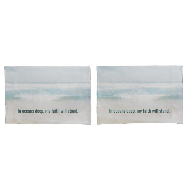 Housse D'oreillers Surf Océan Aquarelle Avec Citation Inspirante (devant-Set)