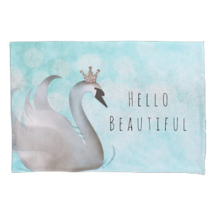 Housse D'oreillers Swan Princess Faux Gold Parties scintillant Chic F