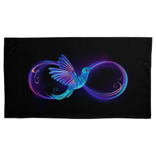 Housse D'oreillers Symbole de Neon Infinity par Glowing Hummingbird (devant-gauche)