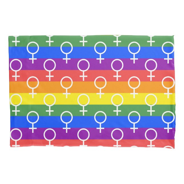 Housse D'oreillers Symbole féminin Motif arc-en-ciel (devant-gauche)