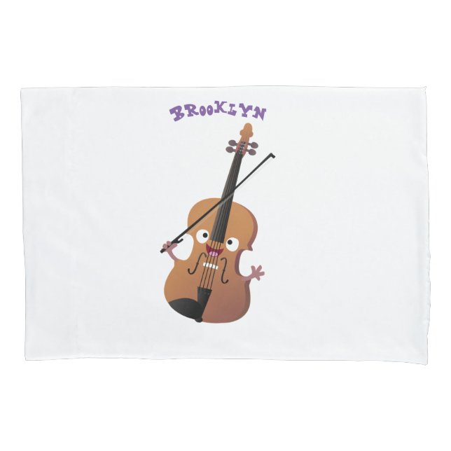 Housse D'oreillers Sympa drôle violon personnage de dessin animé (devant)