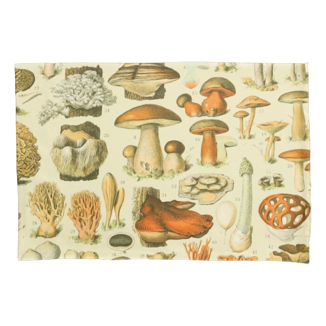 Housse D'oreillers Tabouret de toilette Vintage de champignons Illust (devant)