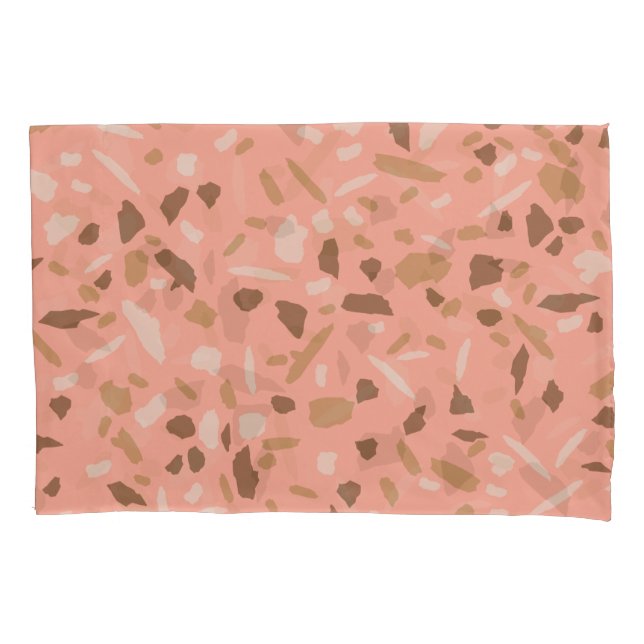 Housse D'oreillers Tapis Beige Tan Brown Terrazzo Marbre Motif (devant-gauche)