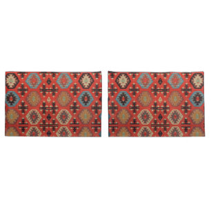 Housse D'oreillers Tapis de tapis turc Kilim coloré antique