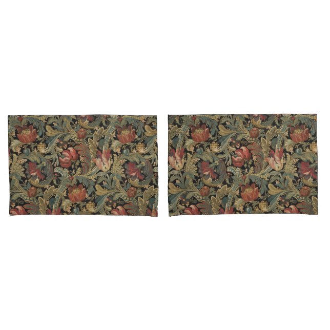 Housse D'oreillers Tapisserie florale riche Brocade Antique Classique (devant-Set)