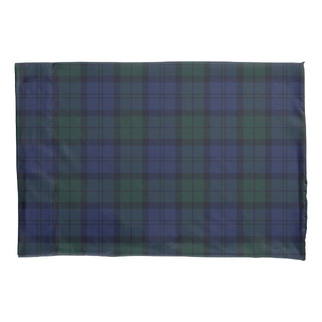 Housse D'oreillers Tartan bleu et vert de plaid (devant)