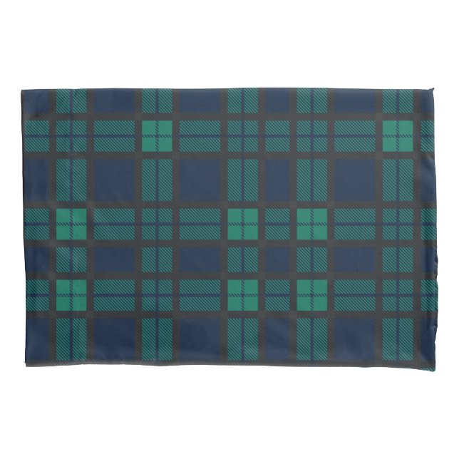 Housse D'oreillers Tartan Clan Black Watch Plaid Blue Green Check (devant-gauche)