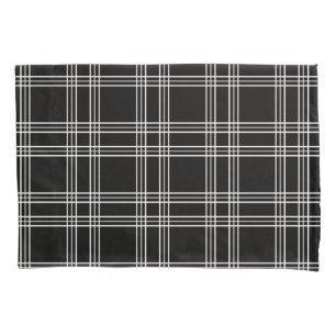 Housse D'oreillers Tartan noir