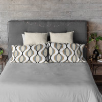 Taupe Beige Brun Clair Gris Blanc Noir Vagues Ogee