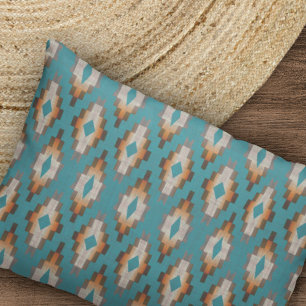 Housse D'oreillers Taupe Brown Bleu Turquoise Orange Tribal Art Motif