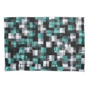 Housse D'oreillers Tendance Turquoise Vert Bleu Noir Blanc Abstrait P
