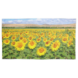 Housse D'oreillers Terrain de tournesol