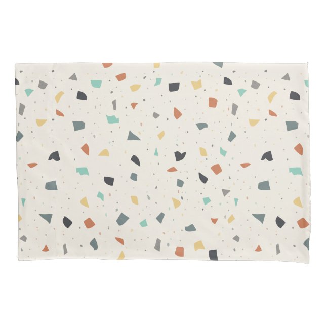 Housse D'oreillers Terrazzo Tile Confetti Style Moderne Tons de Terre (devant)