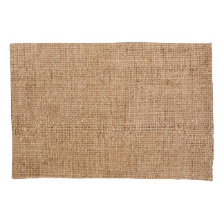 Housse D'oreillers texture de burlap Brown, tissu rustique.