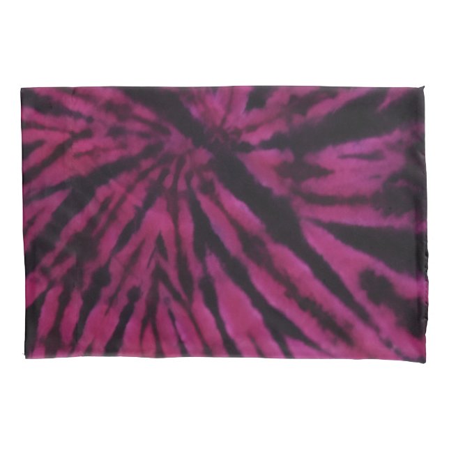 Housse D'oreillers Tie-Dye Purple Pink Black Hippie Retro Pattern  (devant)