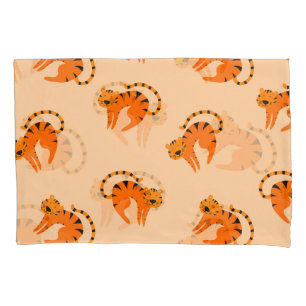 Housse D'oreillers Tigres de dessin : Impression Vintage pour enfants