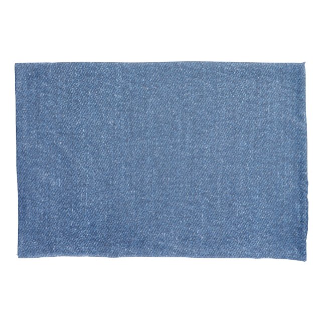 Housse D'oreillers Tissu d'origine bleu mode jean denim (devant)