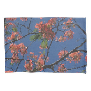 Housse D'oreillers Tissu floral, bleu