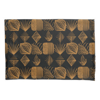 Housse D'oreillers Tissu Tribal des Caraïbes : Noir, Or
