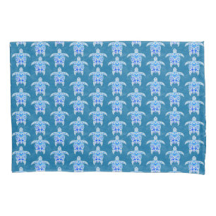Housse D'oreillers Tortues marines de la tribu bleue Honu
